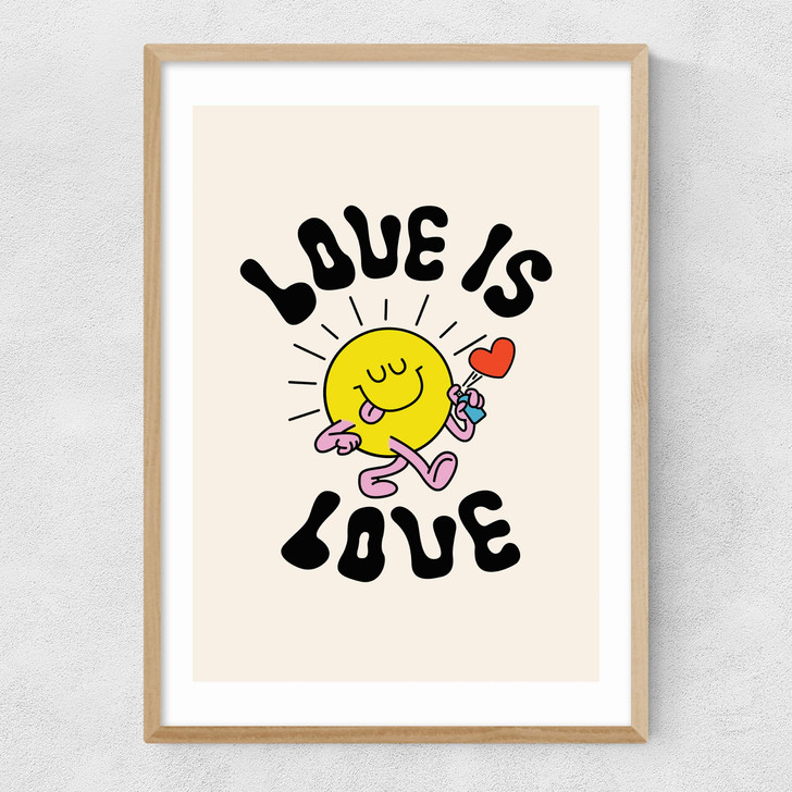 Love Is Love by The Violet Eclectic Narrow Oak Frame Love Is Love by The Violet Eclectic Narrow Oak Frame