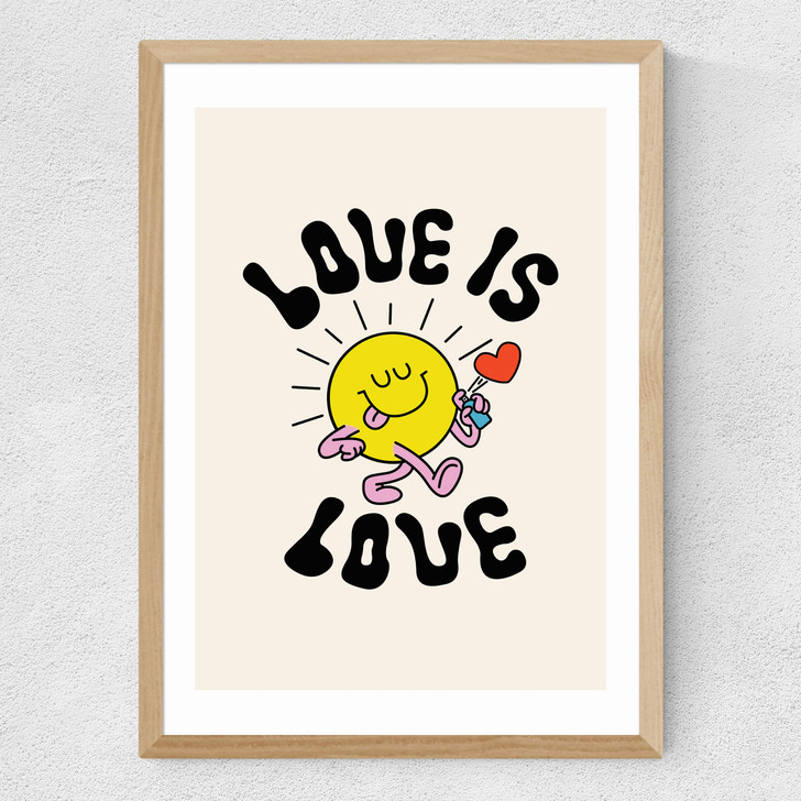 Love Is Love by The Violet Eclectic Medium Oak Frame Love Is Love by The Violet Eclectic Medium Oak Frame