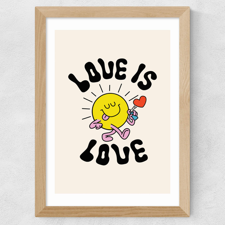 Love Is Love by The Violet Eclectic Wide Oak Frame Love Is Love by The Violet Eclectic Wide Oak Frame