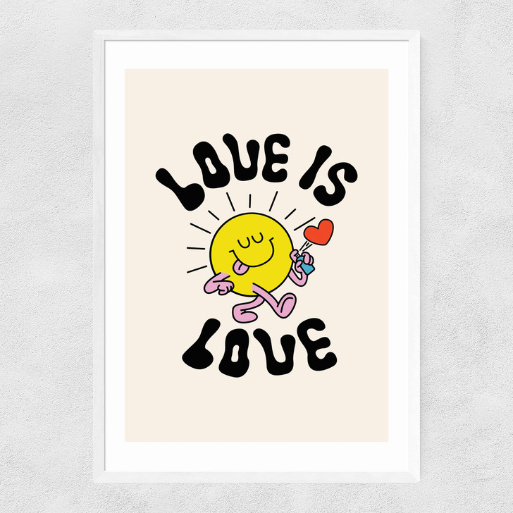 Love Is Love by The Violet Eclectic Narrow White Frame Love Is Love by The Violet Eclectic Narrow White Frame