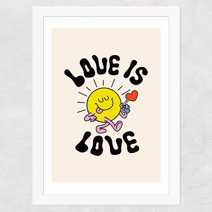 Love Is Love by The Violet Eclectic Wide White Frame Love Is Love by The Violet Eclectic Wide White Frame