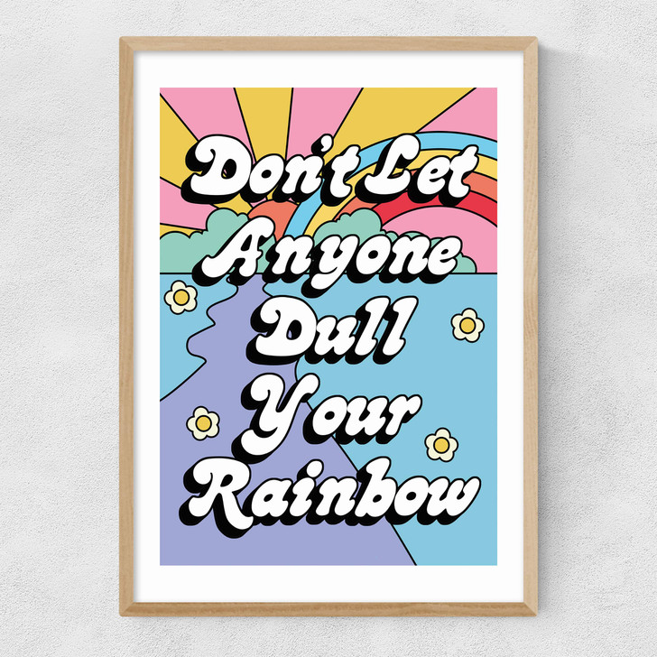Rainbow by The Violet Eclectic Narrow Oak Frame