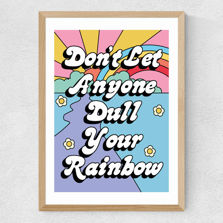 Rainbow by The Violet Eclectic Medium Oak Frame
