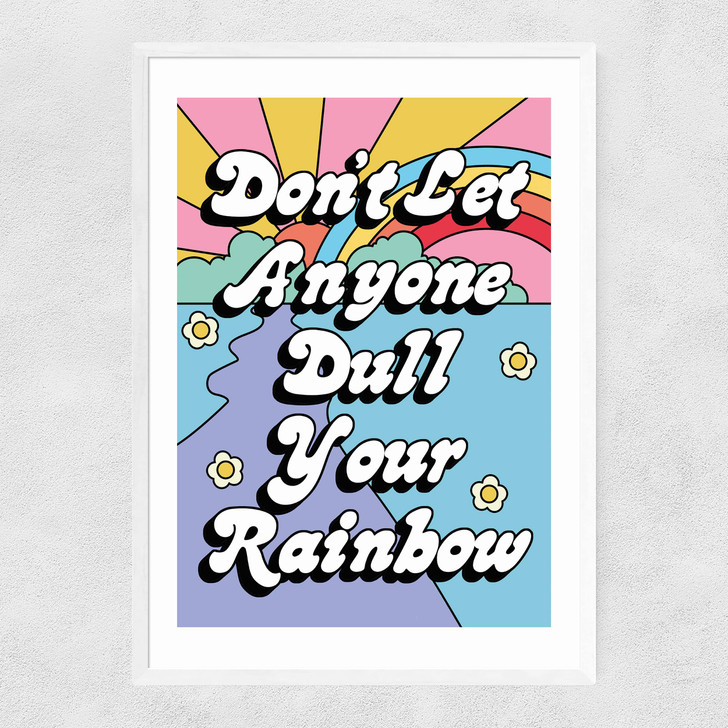 Rainbow by The Violet Eclectic Narrow White Frame