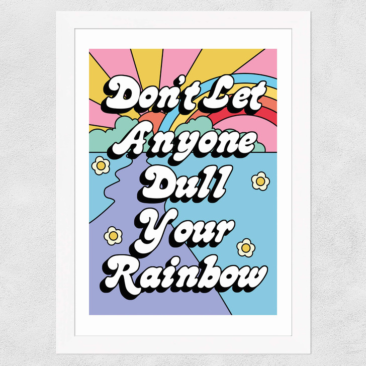 Rainbow by The Violet Eclectic Wide White Frame