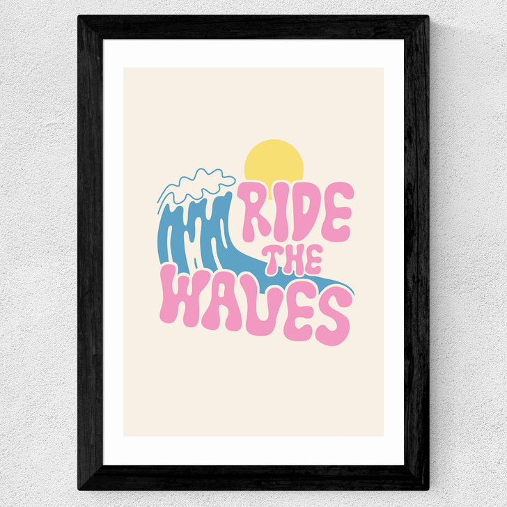 Waves by The Violet Eclectic Wide Black Frame Waves by The Violet Eclectic Wide Black Frame