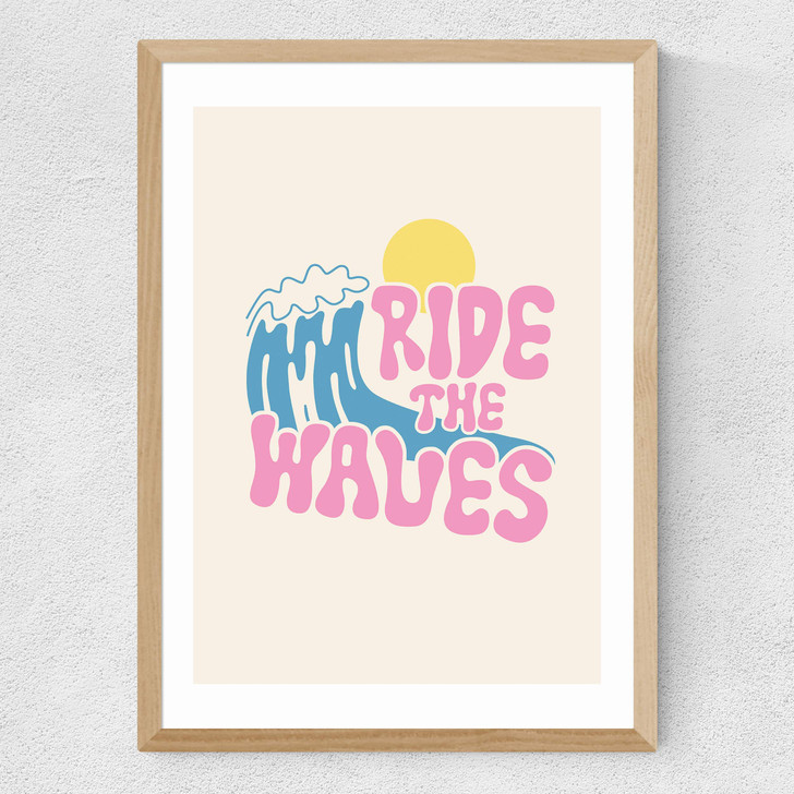 Waves by The Violet Eclectic Medium Oak Frame Waves by The Violet Eclectic Medium Oak Frame