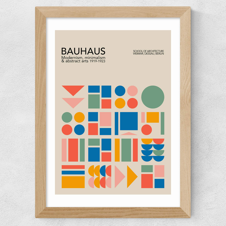 Bauhaus Colour Blocks Wide Oak Frame Bauhaus Colour Blocks Wide Oak Frame