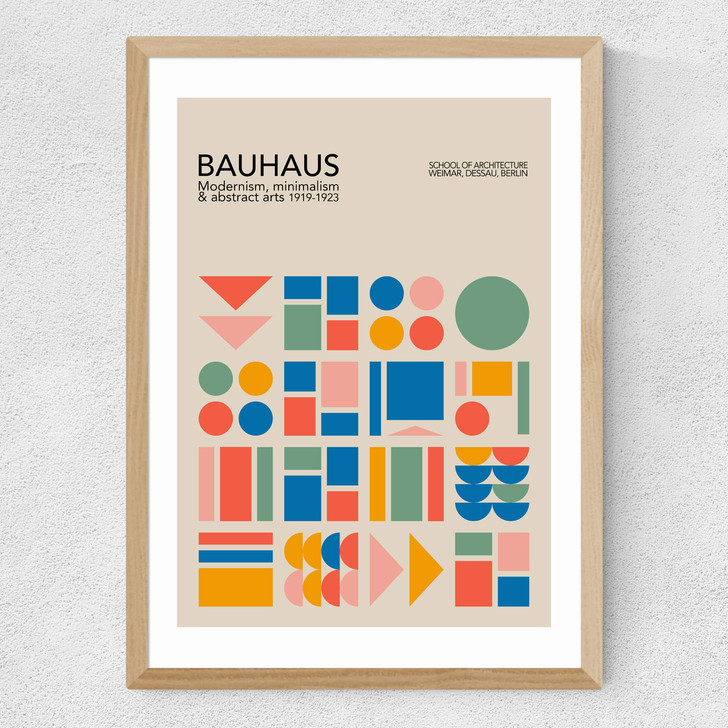 Bauhaus Colour Blocks Medium Oak Frame