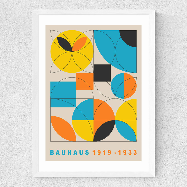 Bauhaus Colour Blocks II Medium White Frame Bauhaus Colour Blocks II Medium White Frame