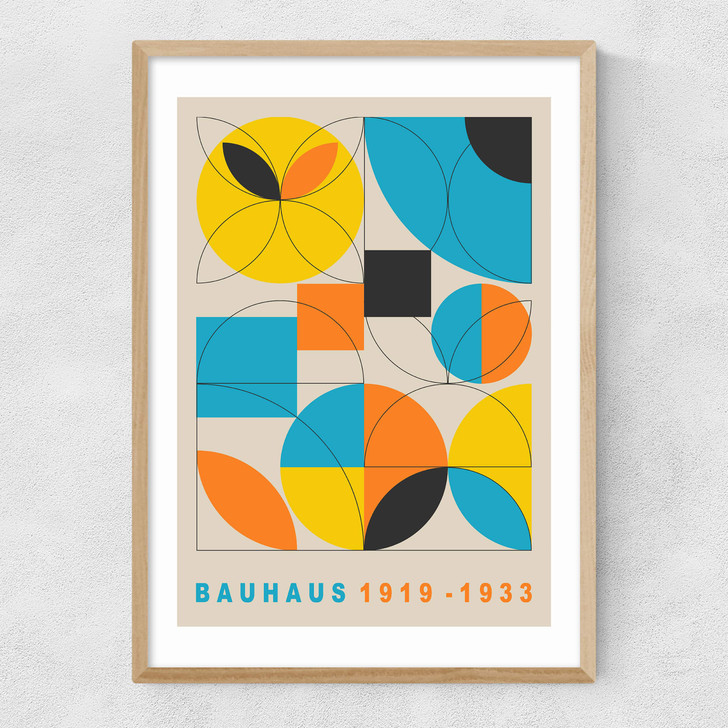 Bauhaus Colour Blocks II Narrow Oak Frame