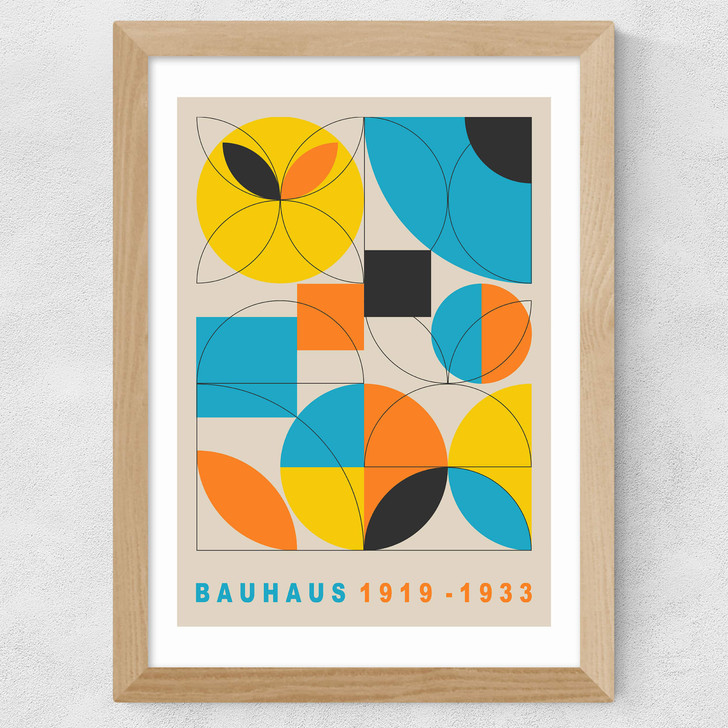 Bauhaus Colour Blocks II Wide Oak Frame