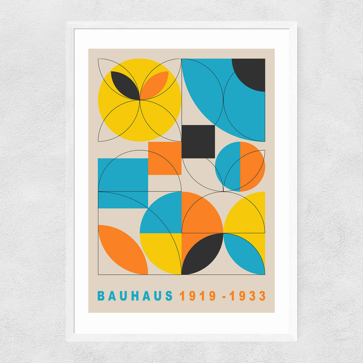 Bauhaus Colour Blocks II Narrow White Frame