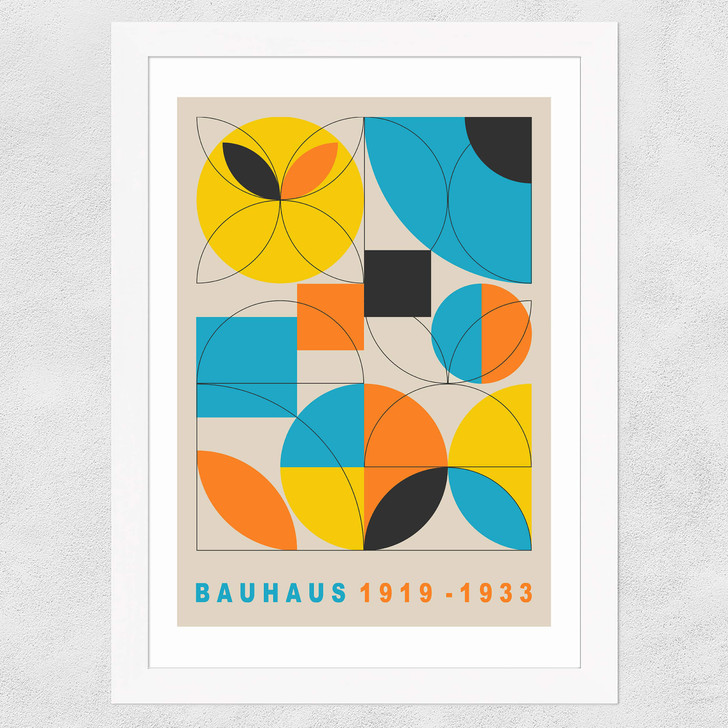 Bauhaus Colour Blocks II Wide White Frame