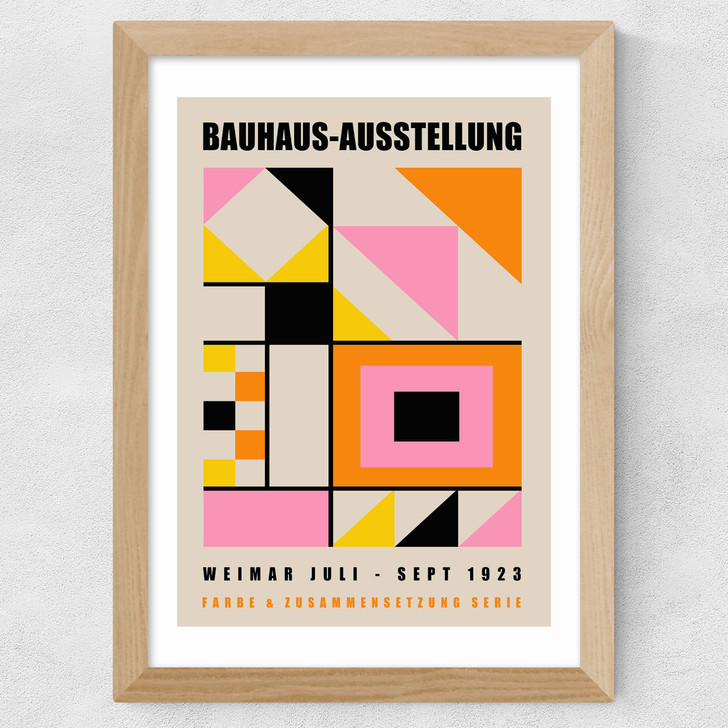 Geometric Bauhaus Wide Oak Frame Geometric Bauhaus Wide Oak Frame