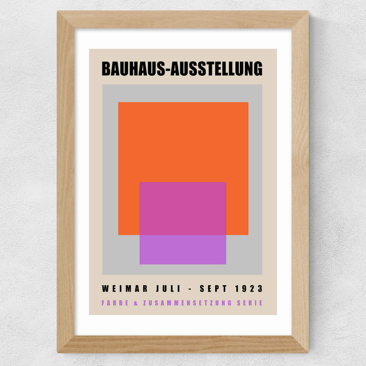 Orange & Purple Bauhaus Wide Oak Frame