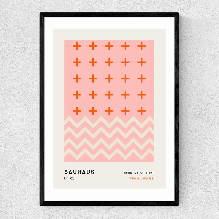 Pink Bauhaus Narrow Black Frame
