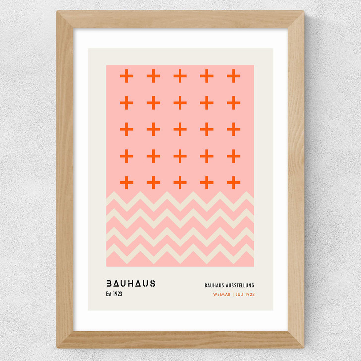 Pink Bauhaus Wide Oak Frame