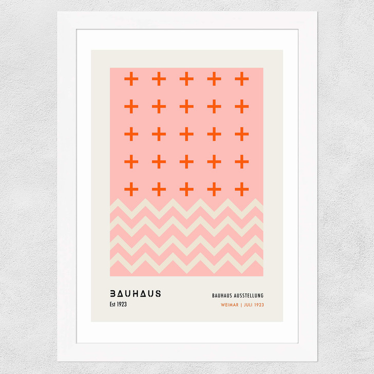Pink Bauhaus Wide White Frame