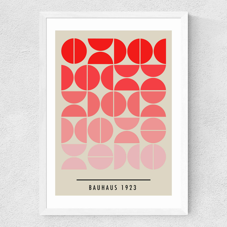 Red Bauhaus Gradient Medium White Frame