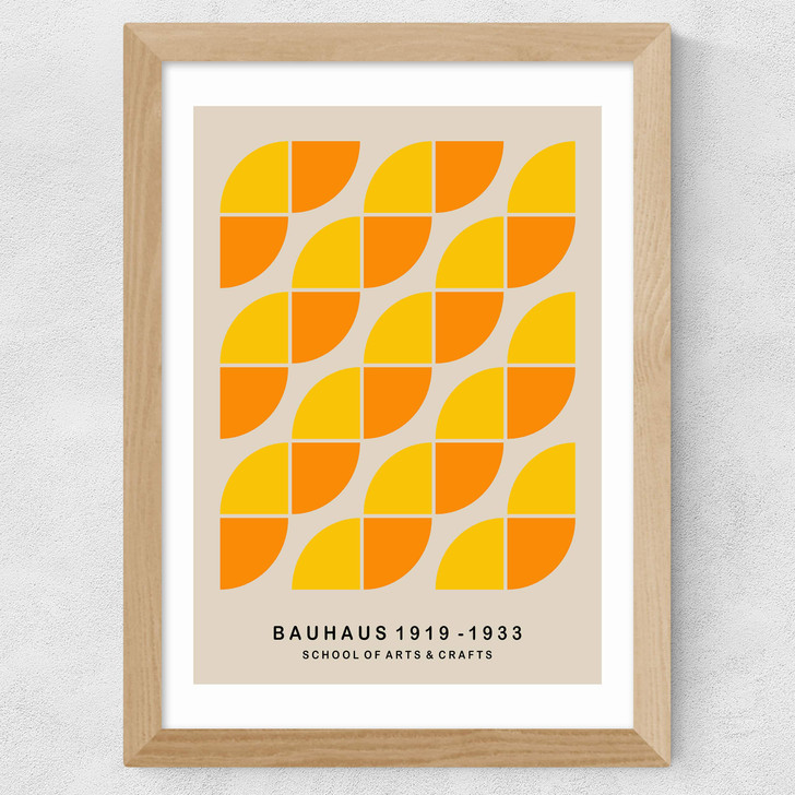 Yellow & Orange Bauhaus Wide Oak Frame Yellow & Orange Bauhaus Wide Oak Frame
