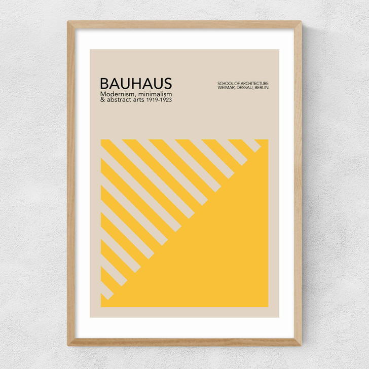 Yellow Bauhaus Narrow Oak Frame Yellow Bauhaus Narrow Oak Frame