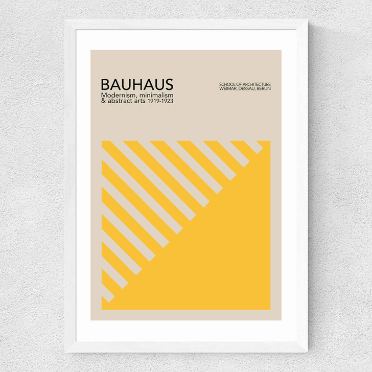 Yellow Bauhaus Medium White Frame