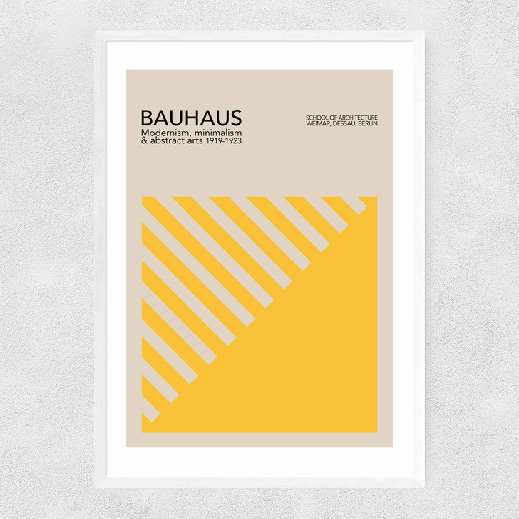 Yellow Bauhaus Narrow White Frame
