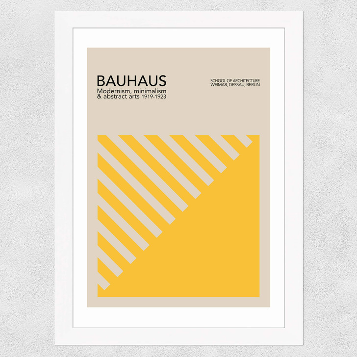 Yellow Bauhaus Wide White Frame