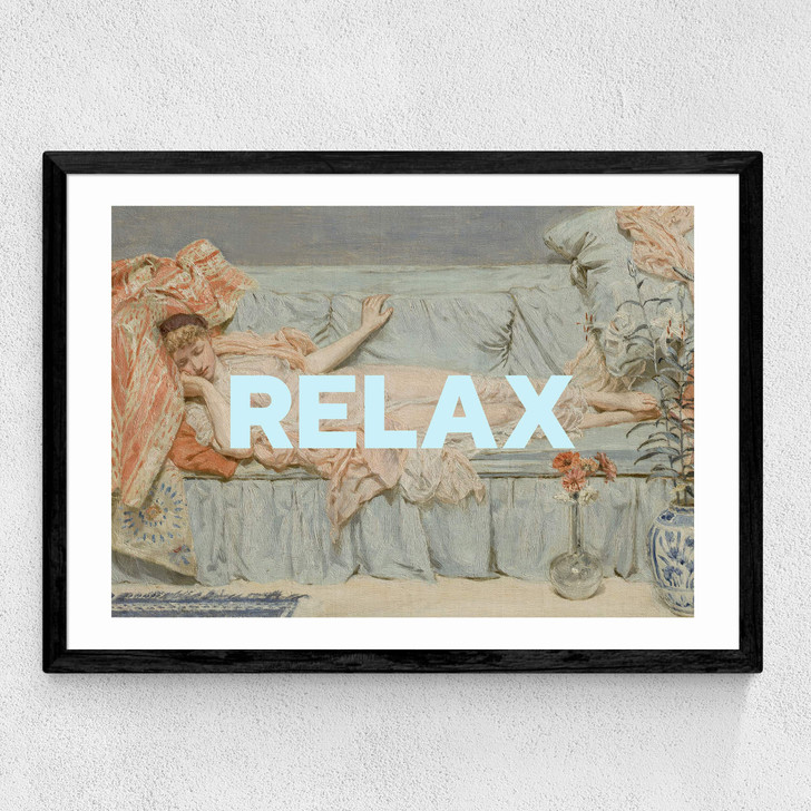 Relax by Oh Fine! Art Medium Black Frame