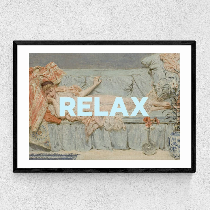 Relax by Oh Fine! Art Narrow Black Frame