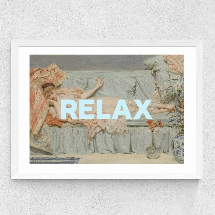 Relax by Oh Fine! Art Medium White Frame