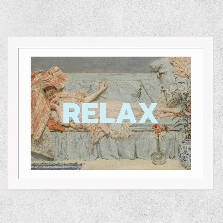 Relax by Oh Fine! Art Wide White Frame
