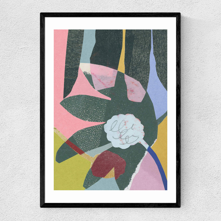 Abstract Leaves by Katy Welsh Narrow Black Frame Abstract Leaves by Katy Welsh Narrow Black Frame