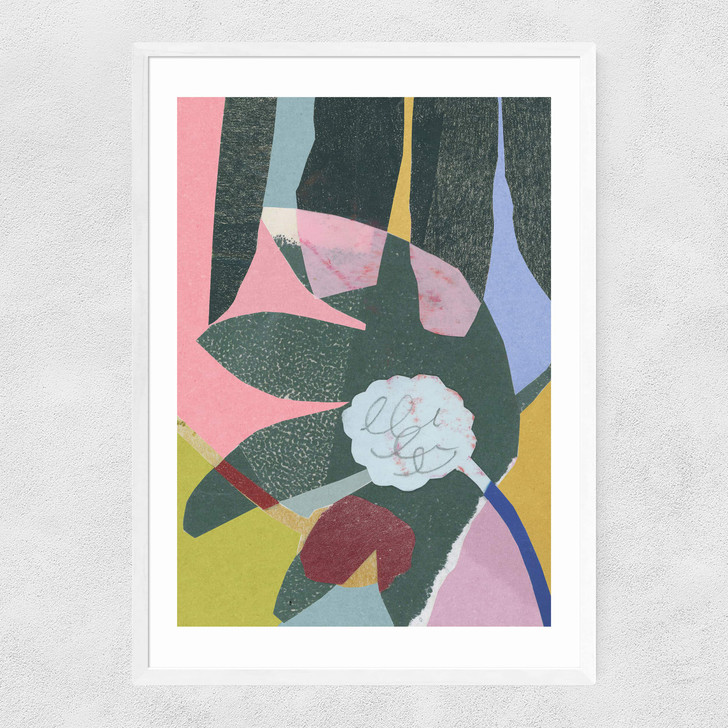 Abstract Leaves by Katy Welsh Narrow White Frame Abstract Leaves by Katy Welsh Narrow White Frame