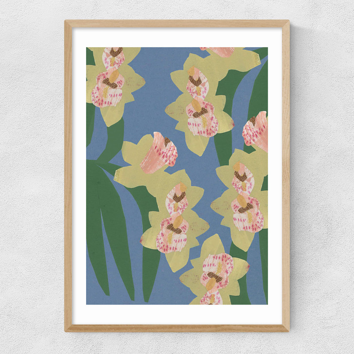 Orchids by Katy Welsh Narrow Oak Frame