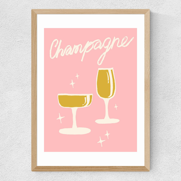 Champagne by Tartagain Medium Oak Frame Champagne by Tartagain Medium Oak Frame
