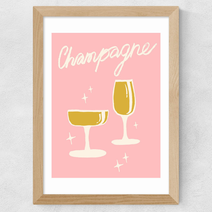 Champagne by Tartagain Wide Oak Frame Champagne by Tartagain Wide Oak Frame