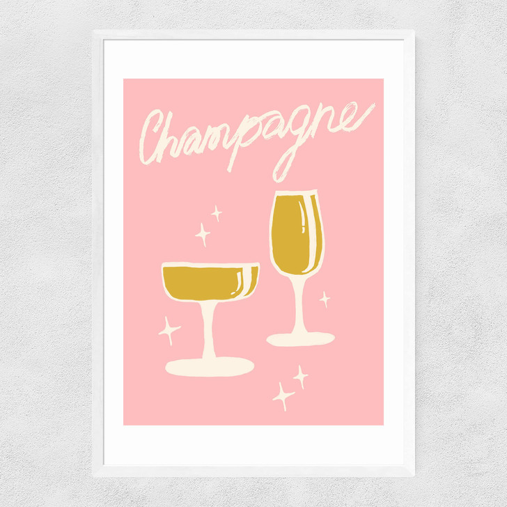 Champagne by Tartagain Narrow White Frame Champagne by Tartagain Narrow White Frame