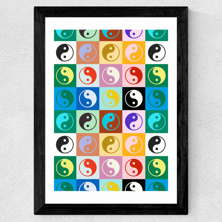Checkered Yin Yang Pattern