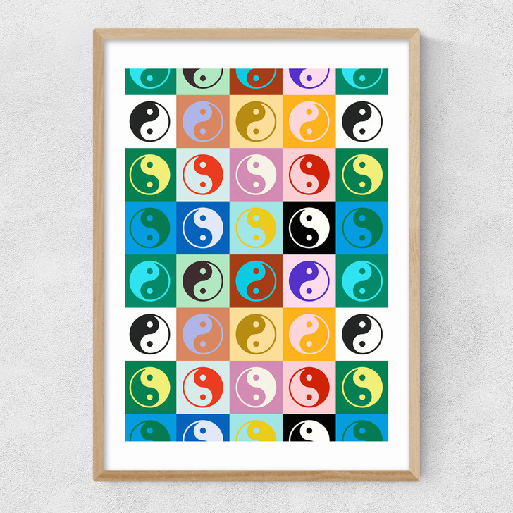 Checkered Yin Yang Pattern