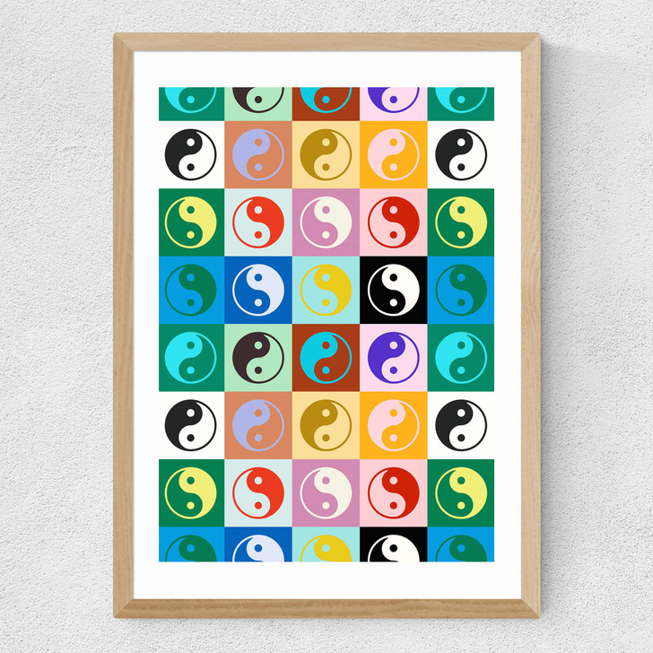 Checkered Yin Yang Pattern