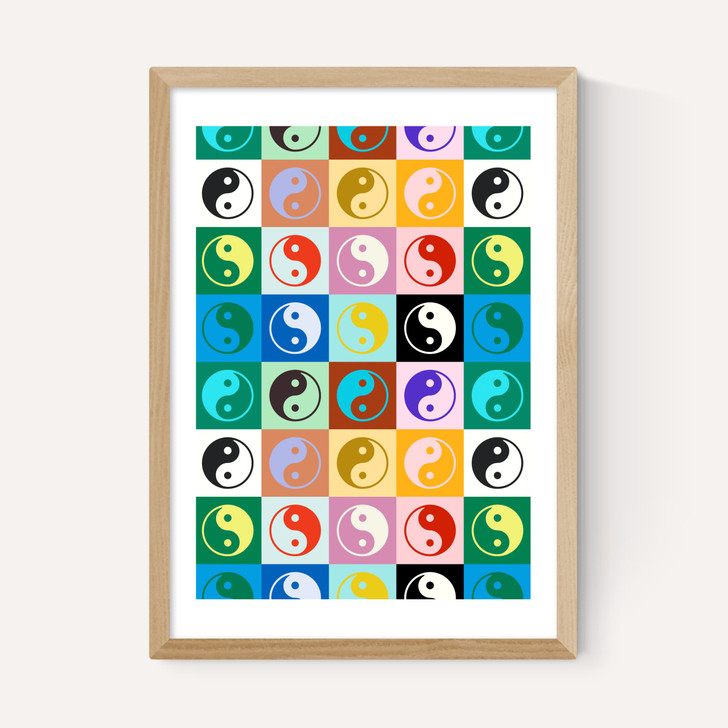 Checkered Yin Yang Pattern