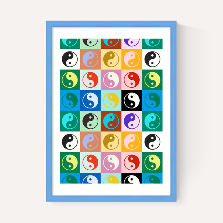 Checkered Yin Yang Pattern