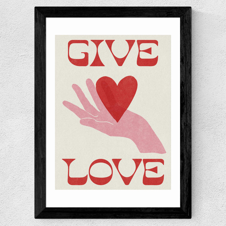 Give Love Wide Black Frame Give Love Wide Black Frame