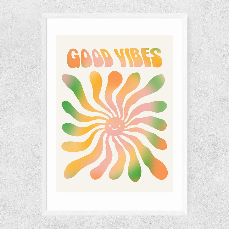 Good Vibes Narrow White Frame Good Vibes Narrow White Frame