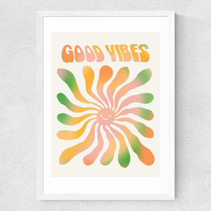 Good Vibes Medium White Frame Good Vibes Medium White Frame