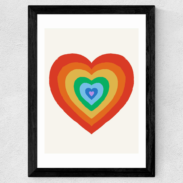 Pride Heart Wide Black Frame