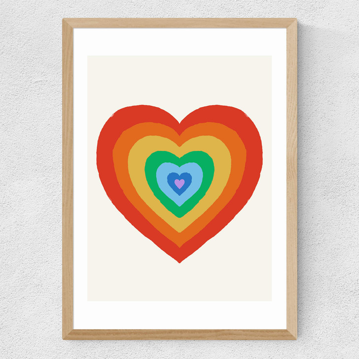 Pride Heart Medium Oak Frame