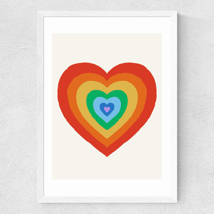 Pride Heart Medium White Frame